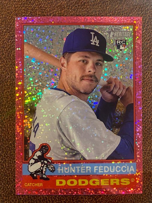 Hunter Feduccia - 2025 Topps Heritage - Pink Sparkle - Dodgers