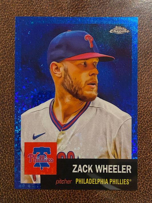 Zack Wheeler - 2022 Topps Chrome Platinum Anniversary - Blue Mini Diamond /199 - Phillies