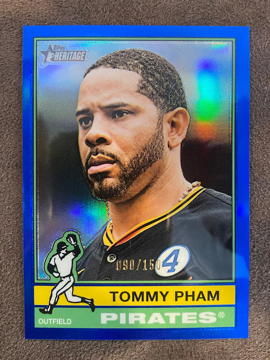 Tommy Pham - 2025 Topps Heritage High Number - Blue Refractor /150 - Pirates