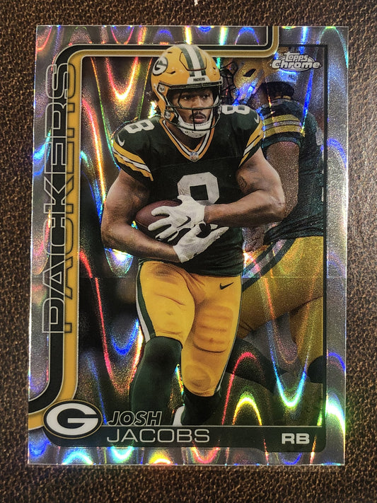 Josh Jacobs - 2025 Topps Chrome - Raywave Refractor - Packers