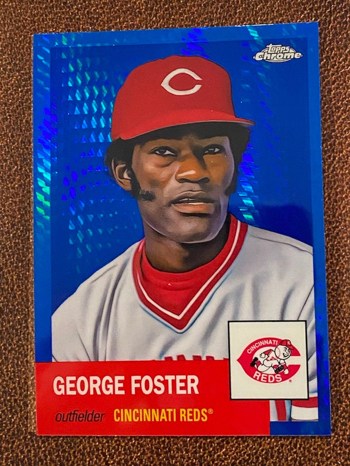 George Foster - 2022 Topps Chrome Platinum Anniversary - Blue Prism - Reds