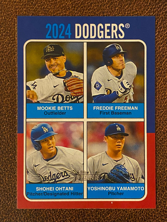 Yamamoto/Shohei Ohtani/Freeman/Betts - 2024 Topps Heritage High Number - Team Quads - Dodgers