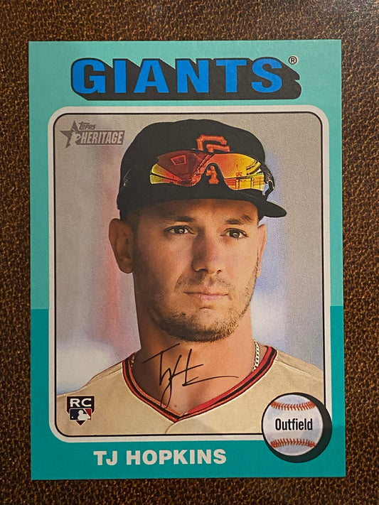TJ Hopkins - 2024 Topps Heritage High Number - Aqua Border - Giants