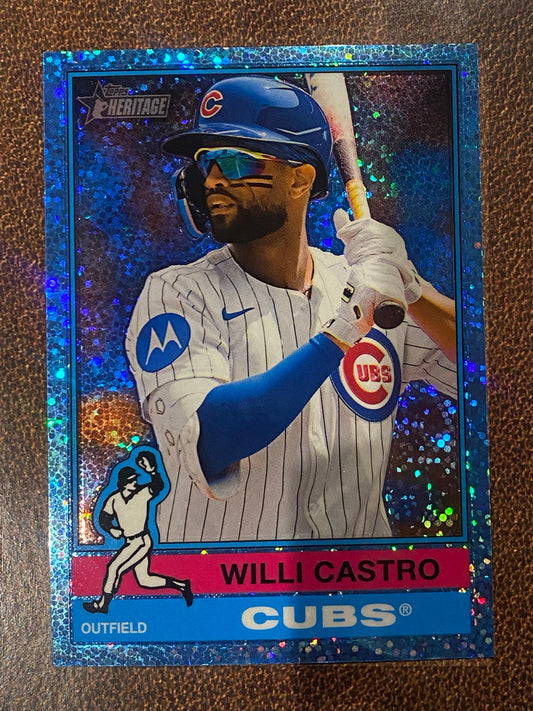 Willi Castro - 2025 Topps Heritage High Number - Blue Sparkle - Cubs