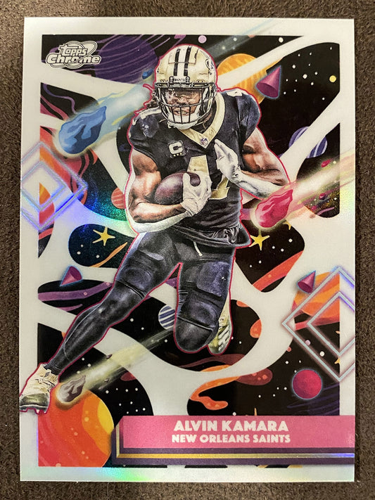 Alvin Kamara - 2025 Topps Chrome Cosmic - White Hole Refractor - Saints