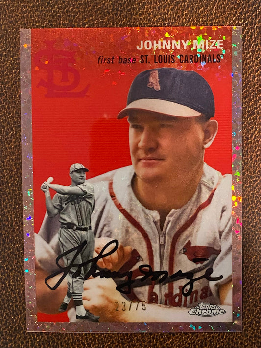 Johnny Mize - 2023 Topps Chrome Platinum Anniversary - Rose Gold Mini Diamond /75 - Cardinals