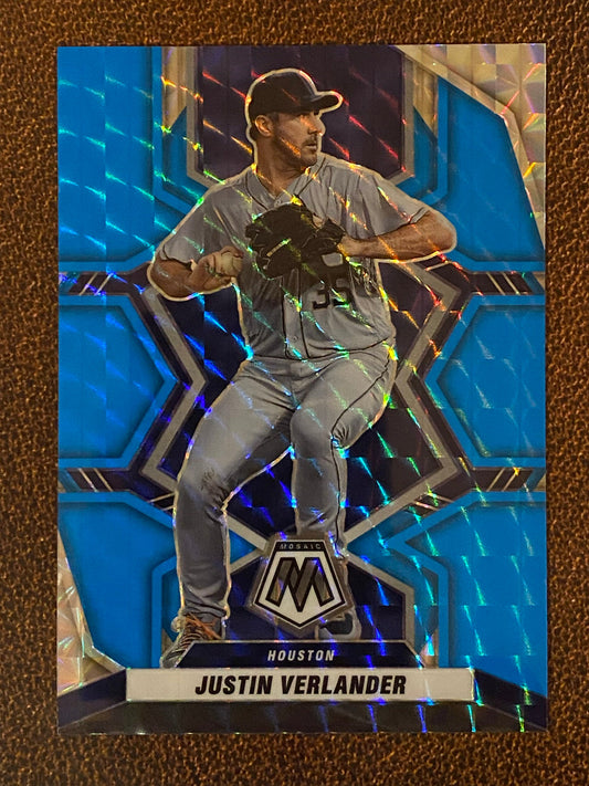 Justin Verlander - 2022 Panini Mosaic - Fluorescent /15 - Astros
