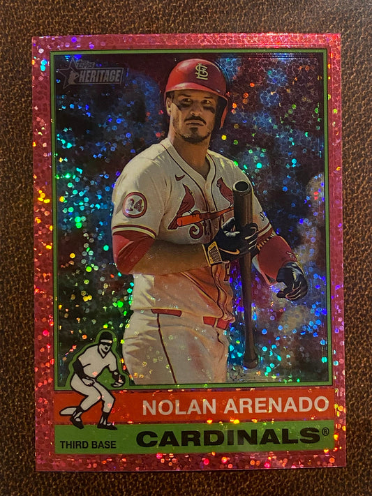 Nolan Arenado - 2025 Topps Heritage - Pink Sparkle - Cardinals
