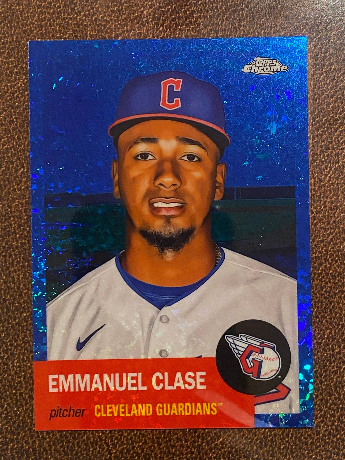 Emmanuel Clase - 2022 Topps Chrome Platinum Anniversary - Blue Mini Diamond /199 - Guardians