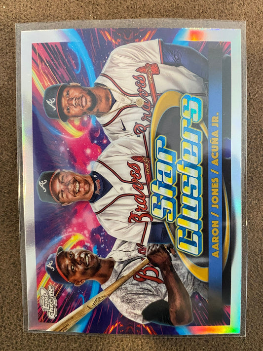 Ronald Acuna Jr./Chipper Jones/Hank Aaron - 2025 Topps Chrome Cosmic - Star Clusters Insert - Braves
