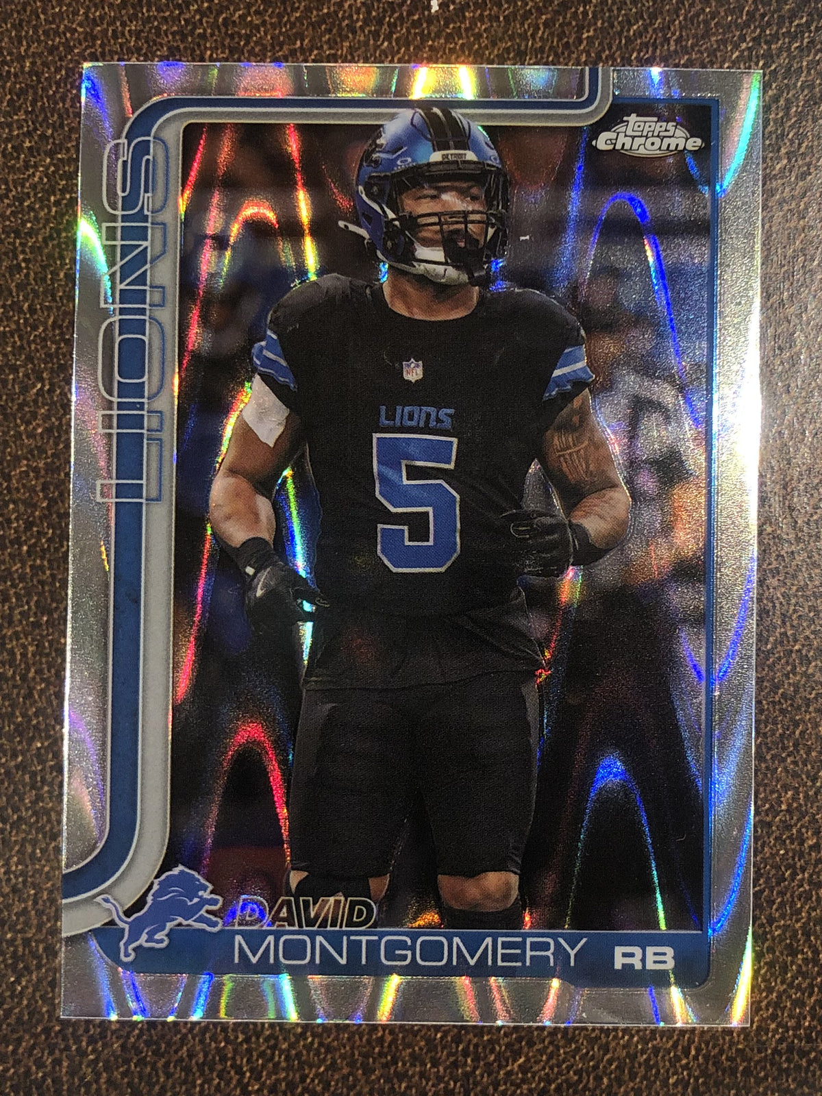 David Montgomery - 2025 Topps Chrome - Raywave Refractor - Lions