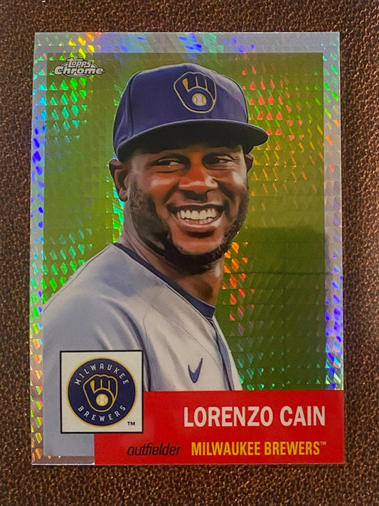 Lorenzo Cain - 2022 Topps Chrome Platinum Anniversary - Prism Refractor - Brewers