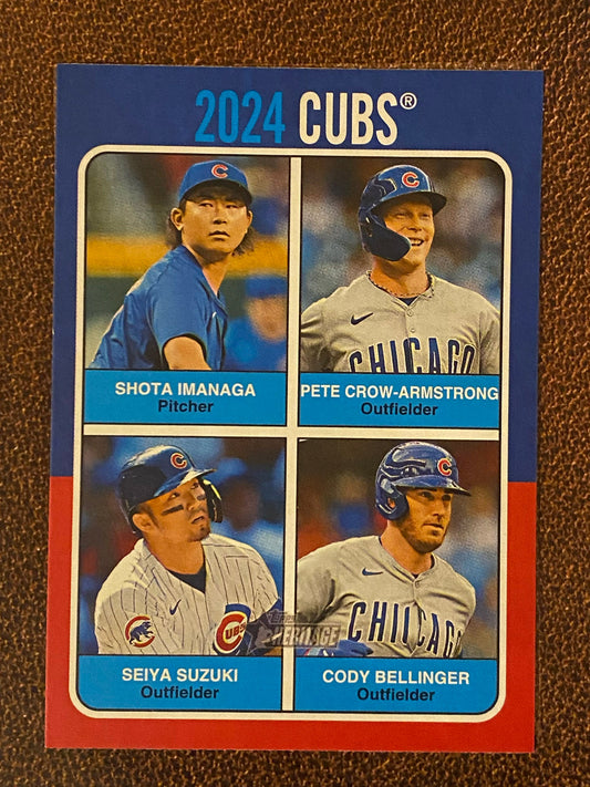 Bellinger/Suzuki/Imanaga/Pete Crow-Armstrong - 2024 Topps Heritage High Number - Team Quads - Cubs