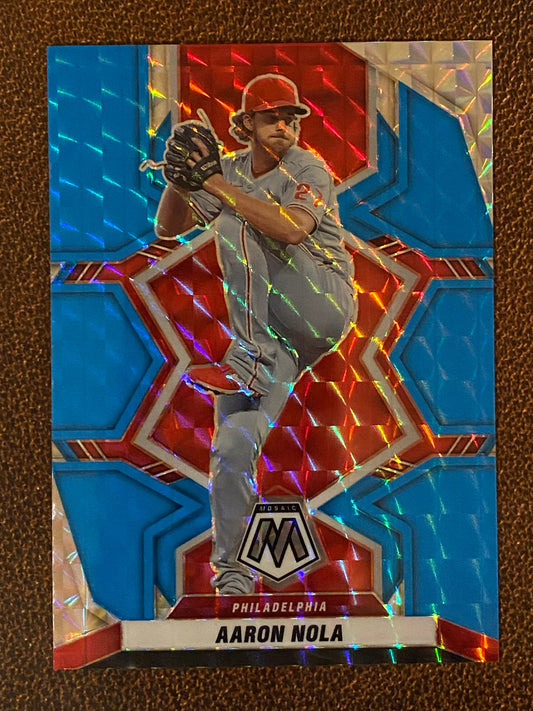 Aaron Nola - 2022 Panini Mosaic - Fluorescent /15 - Phillies