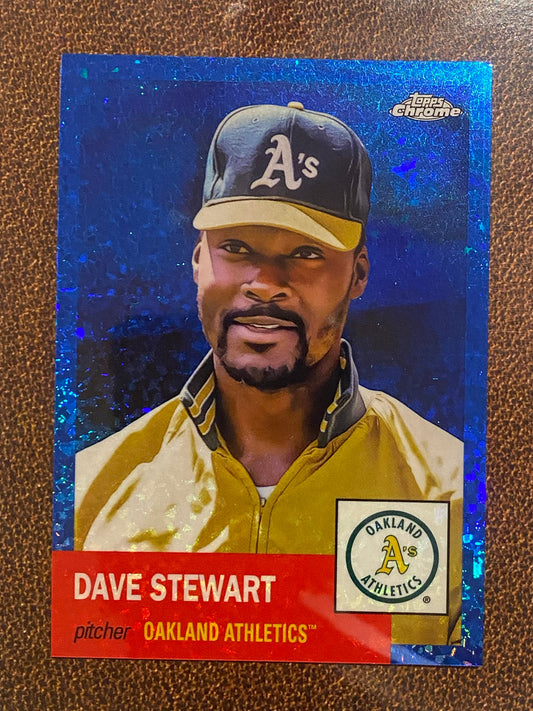 Dave Stewart - 2022 Topps Chrome Platinum Anniversary - Blue Mini Diamond /199 - Athletics