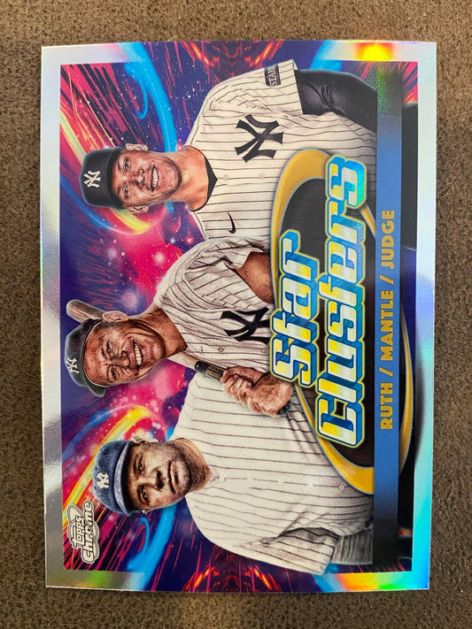 Mickey Mantle/Aaron Judge/Babe Ruth - 2025 Topps Chrome Cosmic - Star Clusters Insert - Yankees