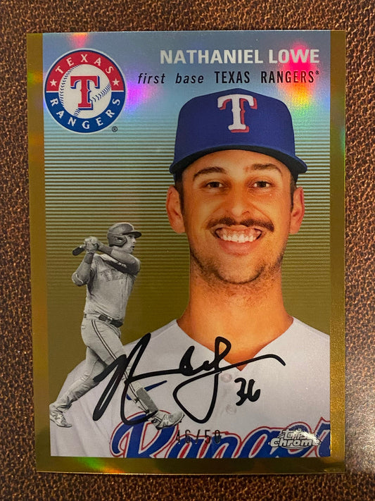 Nathaniel Lowe - 2023 Topps Chrome Platinum Anniversary - Gold Refractors /50 - Rangers
