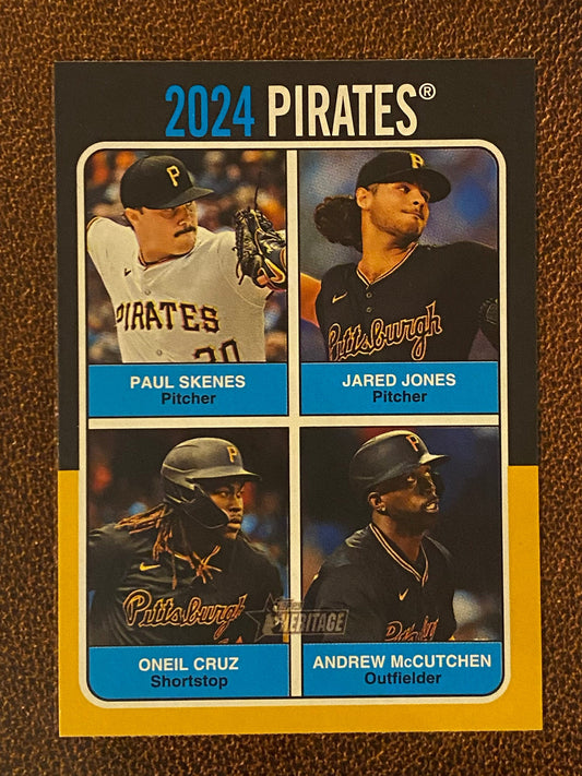 McCutchen/Cruz/Jones/Paul Skenes - 2024 Topps Heritage High Number - Team Quads - Pirates