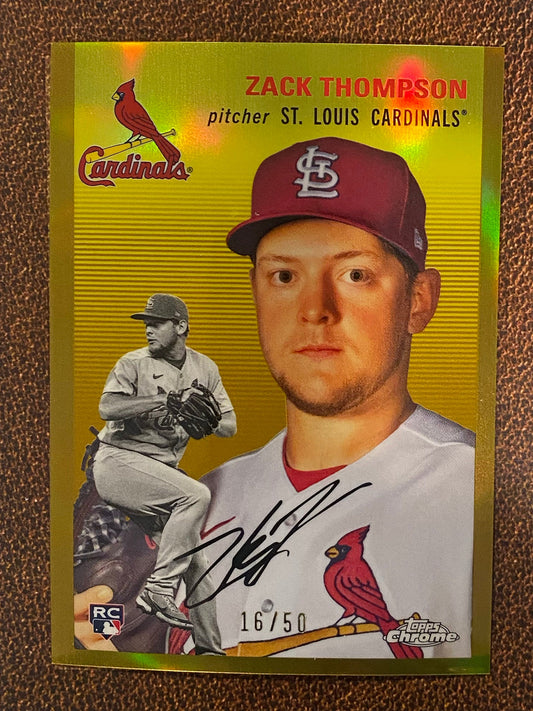 Zack Thompson - 2023 Topps Chrome Platinum Anniversary - Gold Refractors /50 - Cardinals