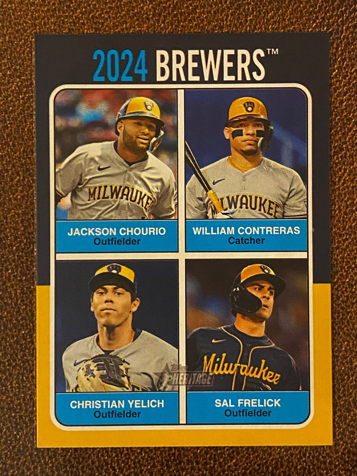 Frelick/Yelich/Contreras/Chourio - 2024 Topps Heritage High Number - Team Quads - Brewers