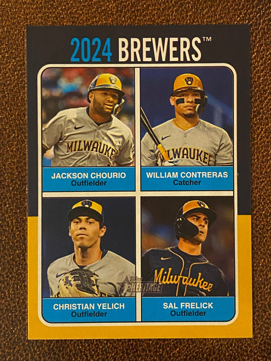 Frelick/Yelich/Contreras/Chourio - 2024 Topps Heritage High Number - Team Quads - Brewers