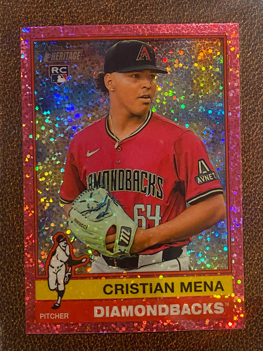 Cristian Mena - 2025 Topps Heritage - Pink Sparkle - Diamondbacks