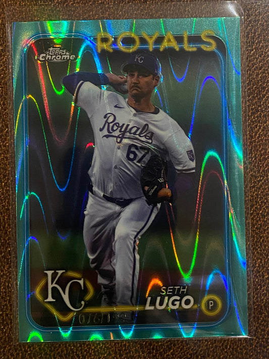 Seth Lugo - 2024 Topps Chrome - Aqua Raywave /199 - Royals