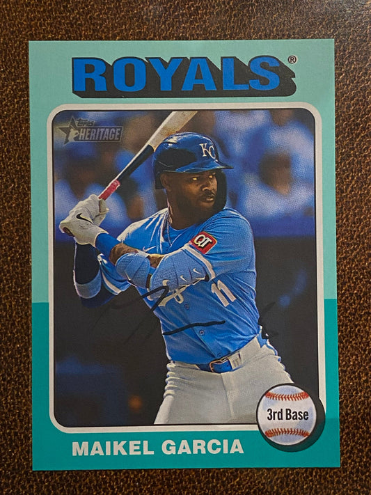 Maikel Garcia - 2024 Topps Heritage High Number - Aqua Border - Royals
