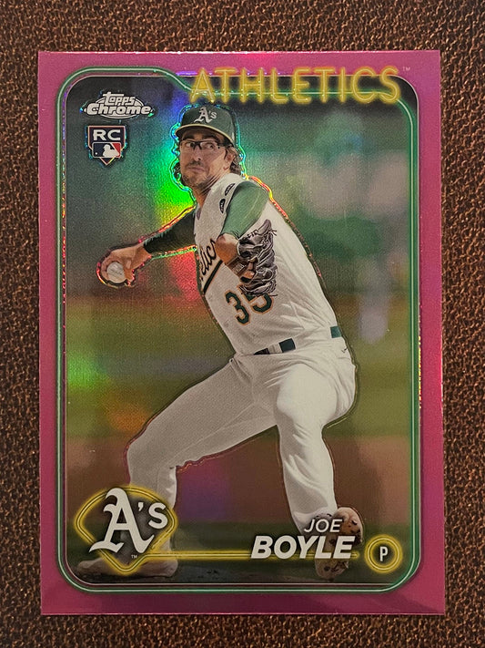 Joe Boyle - 2024 Topps Chrome - Pink Refractor - Athletics