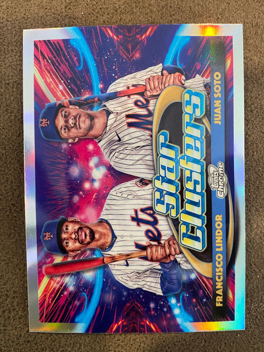 Juan Soto/Francisco Lindor - 2025 Topps Chrome Cosmic - Star Clusters Insert - Mets