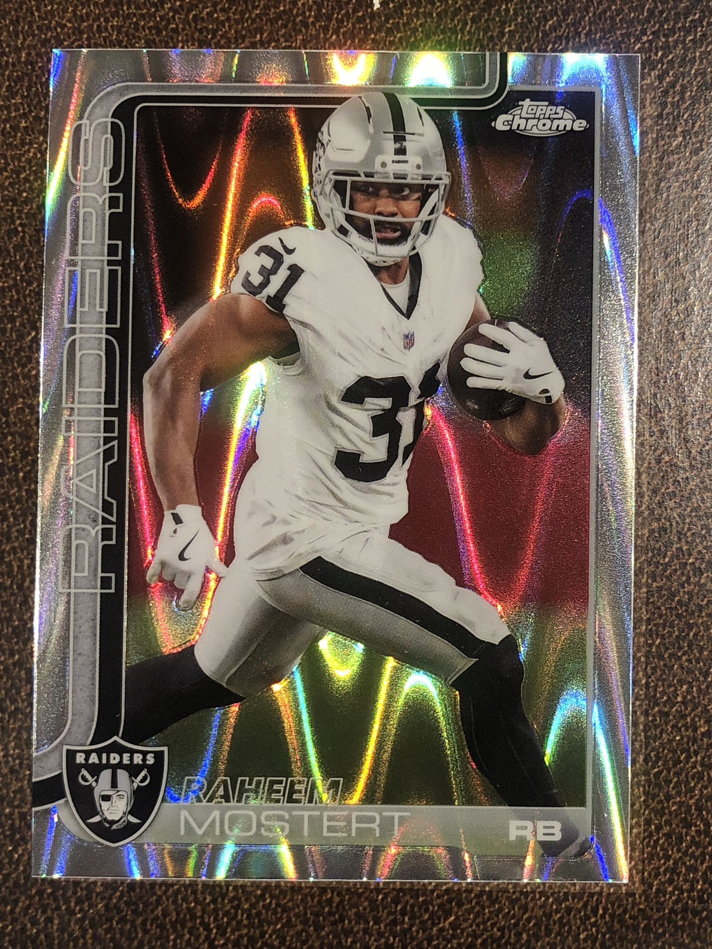 Raheem Mostert - 2025 Topps Chrome - Raywave Refractor - Raiders