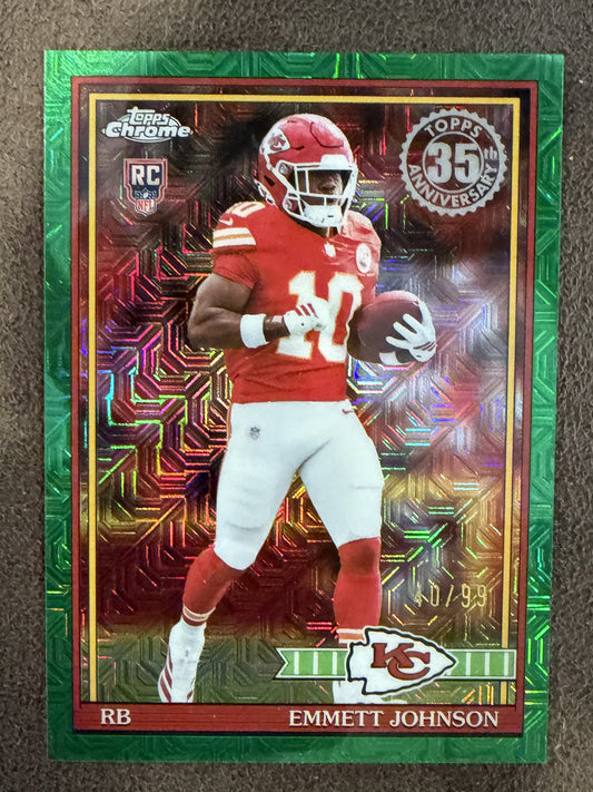 Emmett Johnson - 2026 Topps Flagship - GREEN Rookie MOJO /99 - Chiefs