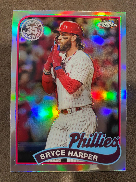 Bryce Harper - 2024 Topps Chrome - 1989 Refractor - Phillies