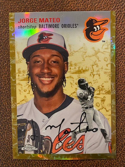 Jorge Mateo - 2023 Topps Chrome Platinum Anniversary - Gold Toile /50 - Orioles