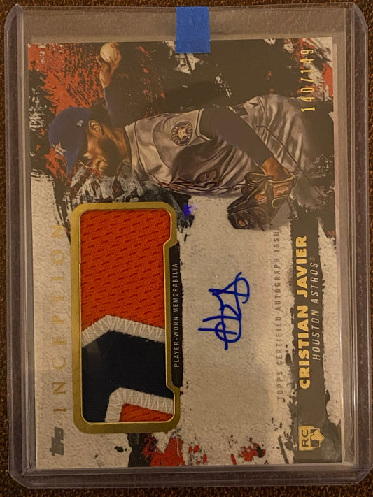 Cristian Javier - 2021 Topps Inception - RELIC AUTO /149 - Astros