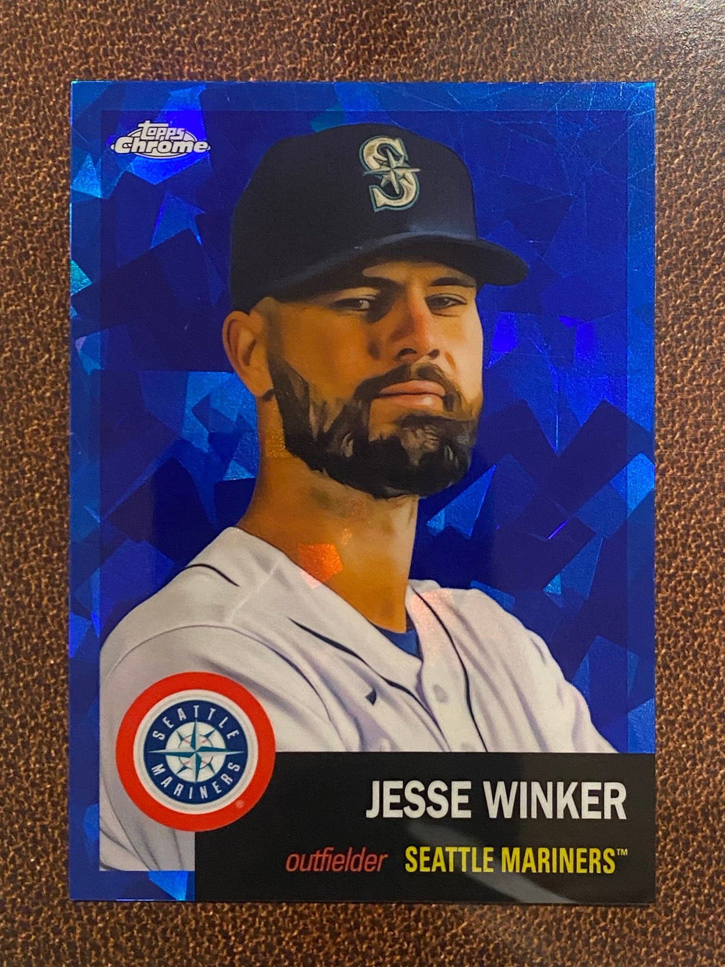 Jesse Winker - 2022 Topps Chrome Platinum Anniversary - Blue Atomic /100 - Mariners