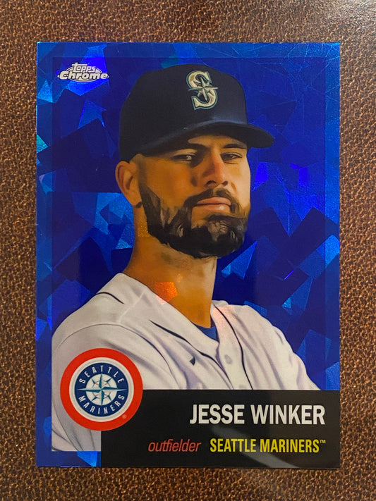 Jesse Winker - 2022 Topps Chrome Platinum Anniversary - Blue Atomic /100 - Mariners