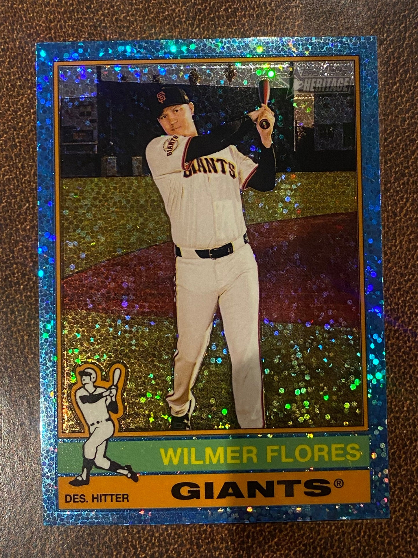 Wilmer Flores - 2025 Topps Heritage High Number - Blue Sparkle - Giants