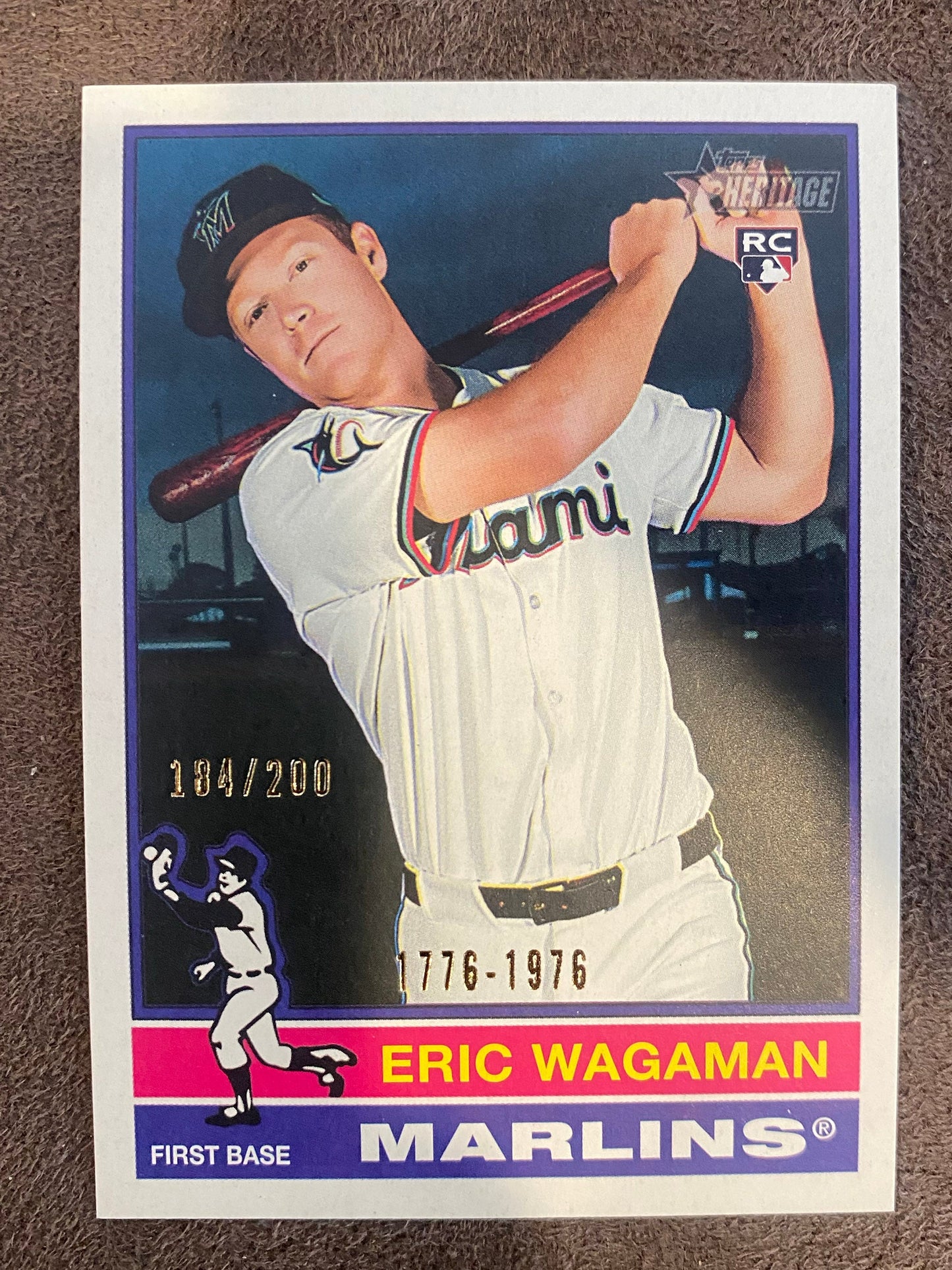 Eric Wagaman - 2025 Topps Heritage High Number - Bicentennial /200 - Marlins