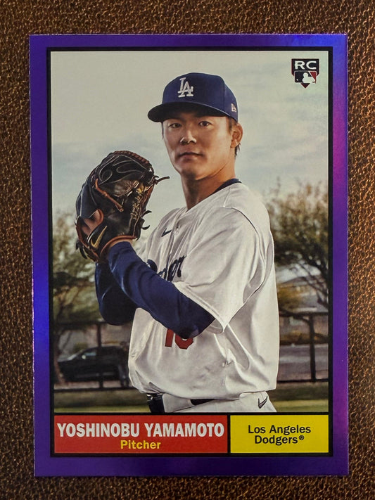 Yoshinobu Yamamoto - 2024 Topps Archives - Purple Foil - Dodgers