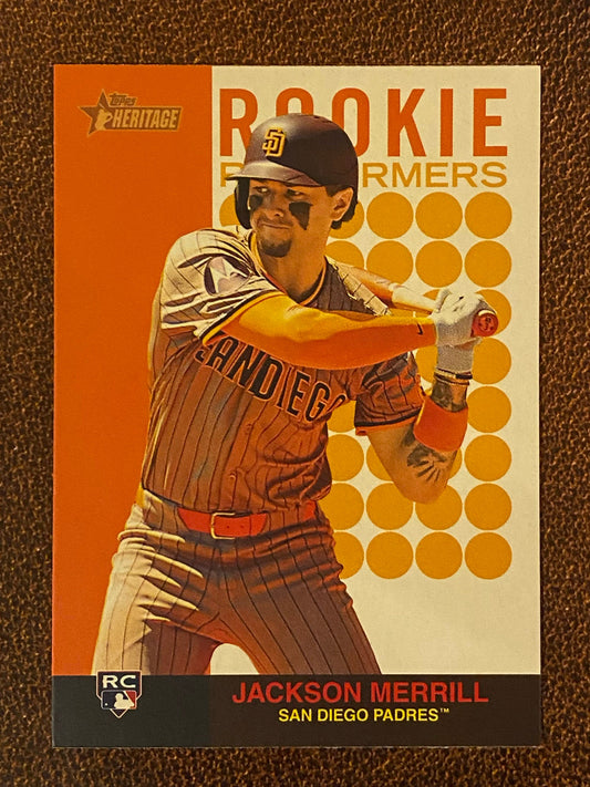 Jackson Merrill - 2024 Topps Heritage High Number - Rookie Performers - Padres