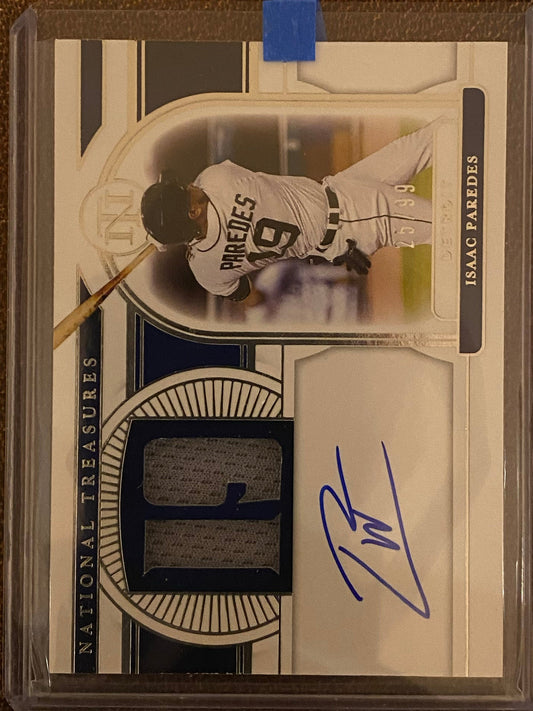 Isaac Paredes - 2021 Panini National Treasures - RELIC AUTO /99 - Astros