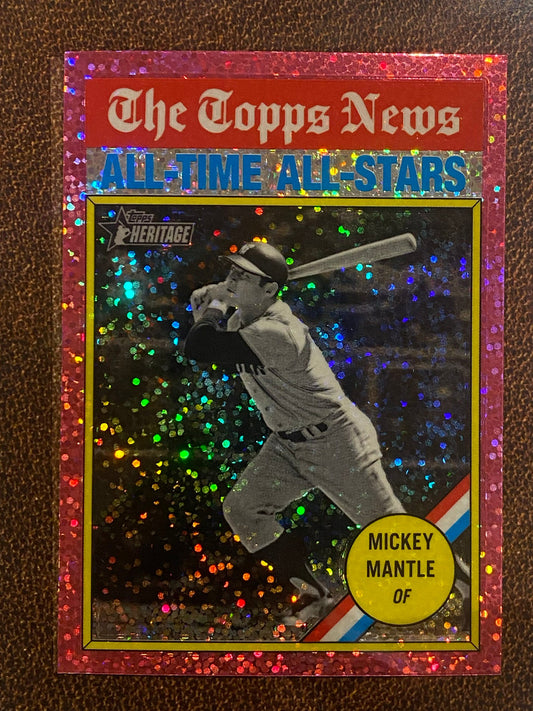 Mickey Mantle - 2025 Topps Heritage - Pink Sparkle - Yankees