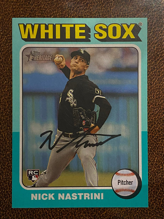 Nick Nastrini - 2024 Topps Heritage High Number - Aqua Border - White Sox