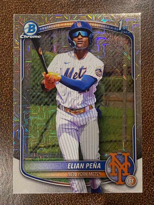 Elian Pena - 2025 Bowman Chrome - 1st Mojo - Mets