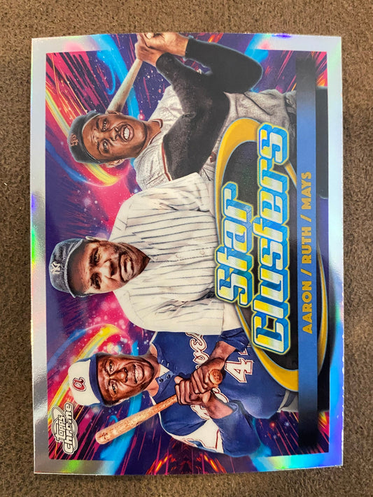 Babe Ruth/Willie Mays/Hank Aaron - 2025 Topps Chrome Cosmic - Star Clusters Insert - Yankees
