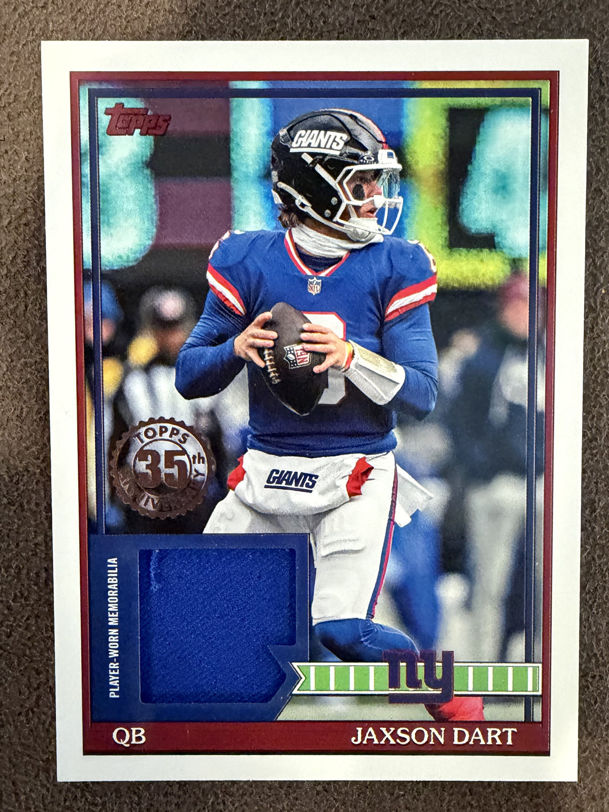 Jaxson Dart - 2026 Topps Flagship - 1991 RELIC (*String on Patch*) - Giants