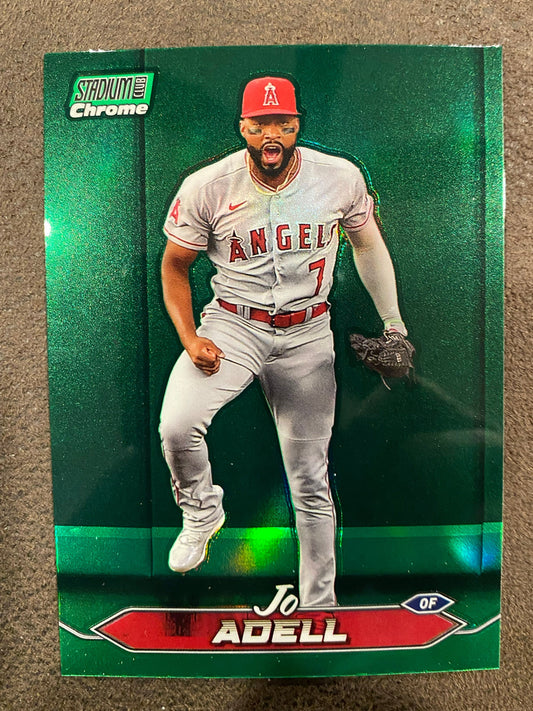 Jo Adell - 2024 Topps Stadium Club - Green Chrome Refractor - Angels