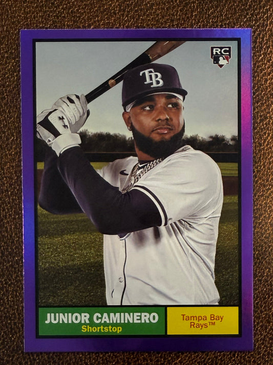 Junior Caminero - 2024 Topps Archives - Purple Foil - Rays
