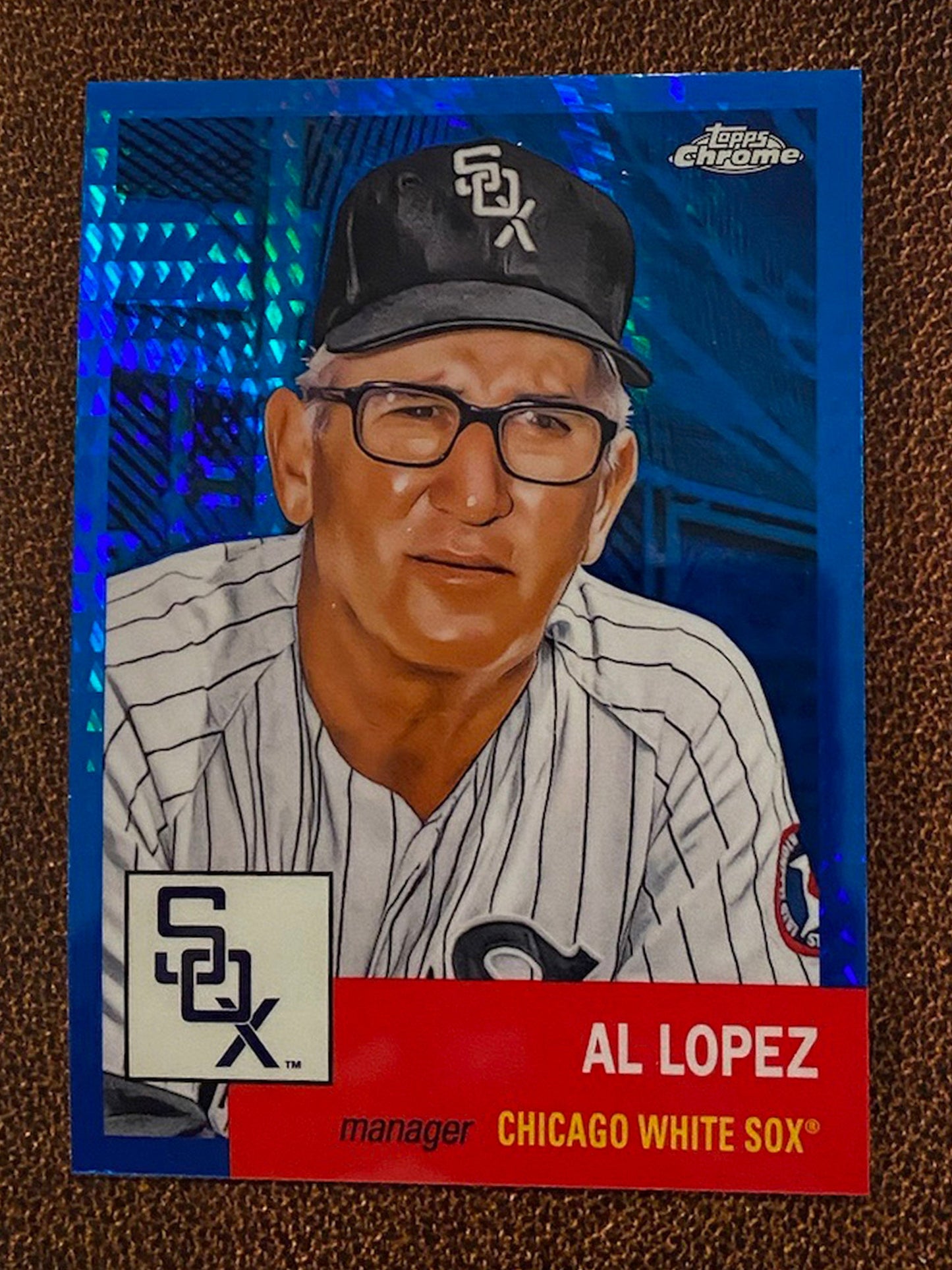 Al Lopez - 2022 Topps Chrome Platinum Anniversary - Blue Prism - White Sox